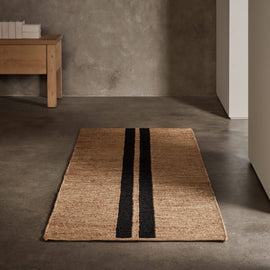 Jute Runner 3.5FT X 9FT - Natural/Charcoal Stripe | James Perse Los Angeles