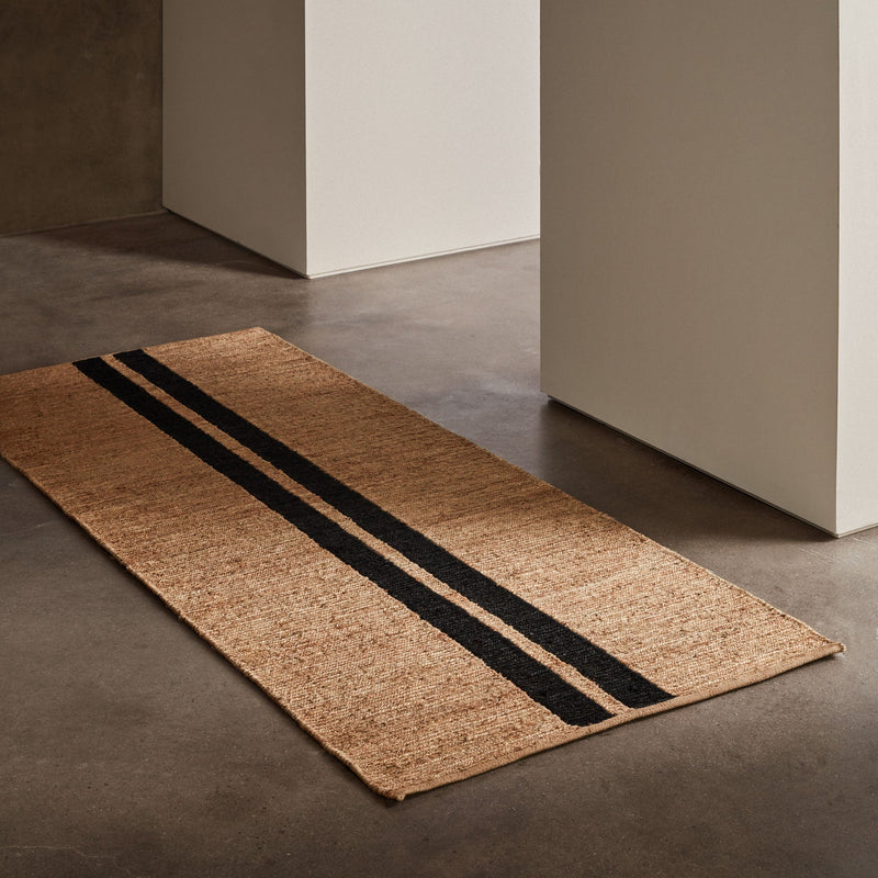 Jute Runner in Natural/Charcoal Stripe | James Perse Los Angeles