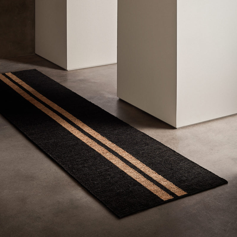 Jute Runner in Charcoal/Natural Stripe | James Perse Los Angeles