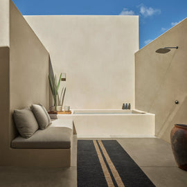 Jute Runner in Charcoal/Natural Stripe | James Perse Los Angeles