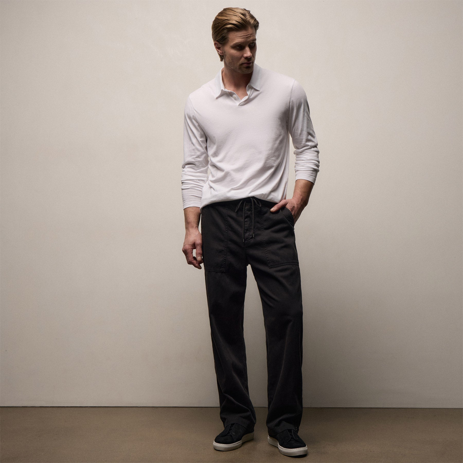 Slub Cotton Utility Flight Pant - Black Pigment | James Perse Los