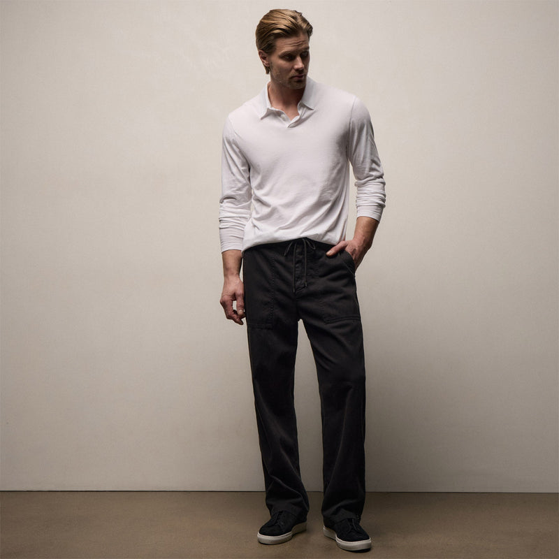 Slub Cotton Utility Flight Pant in Black Pigment | James Perse Los Angeles