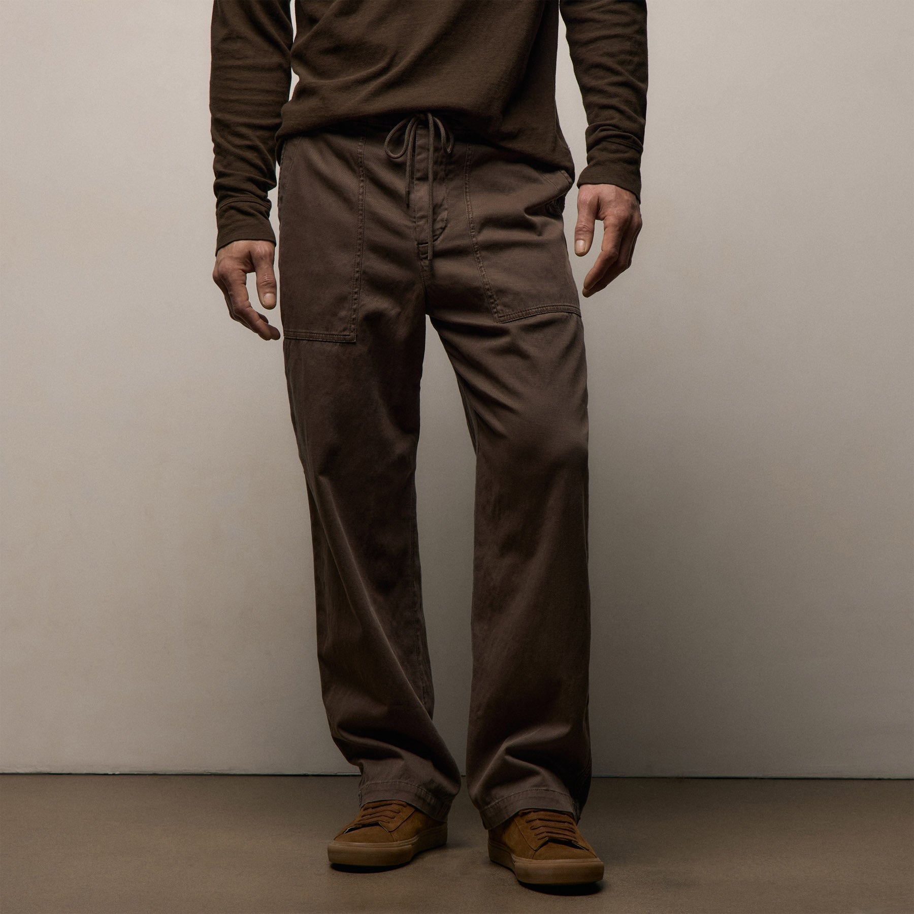 Slub Cotton Utility Flight Pant in Caribou Pigment | James Perse Los Angeles