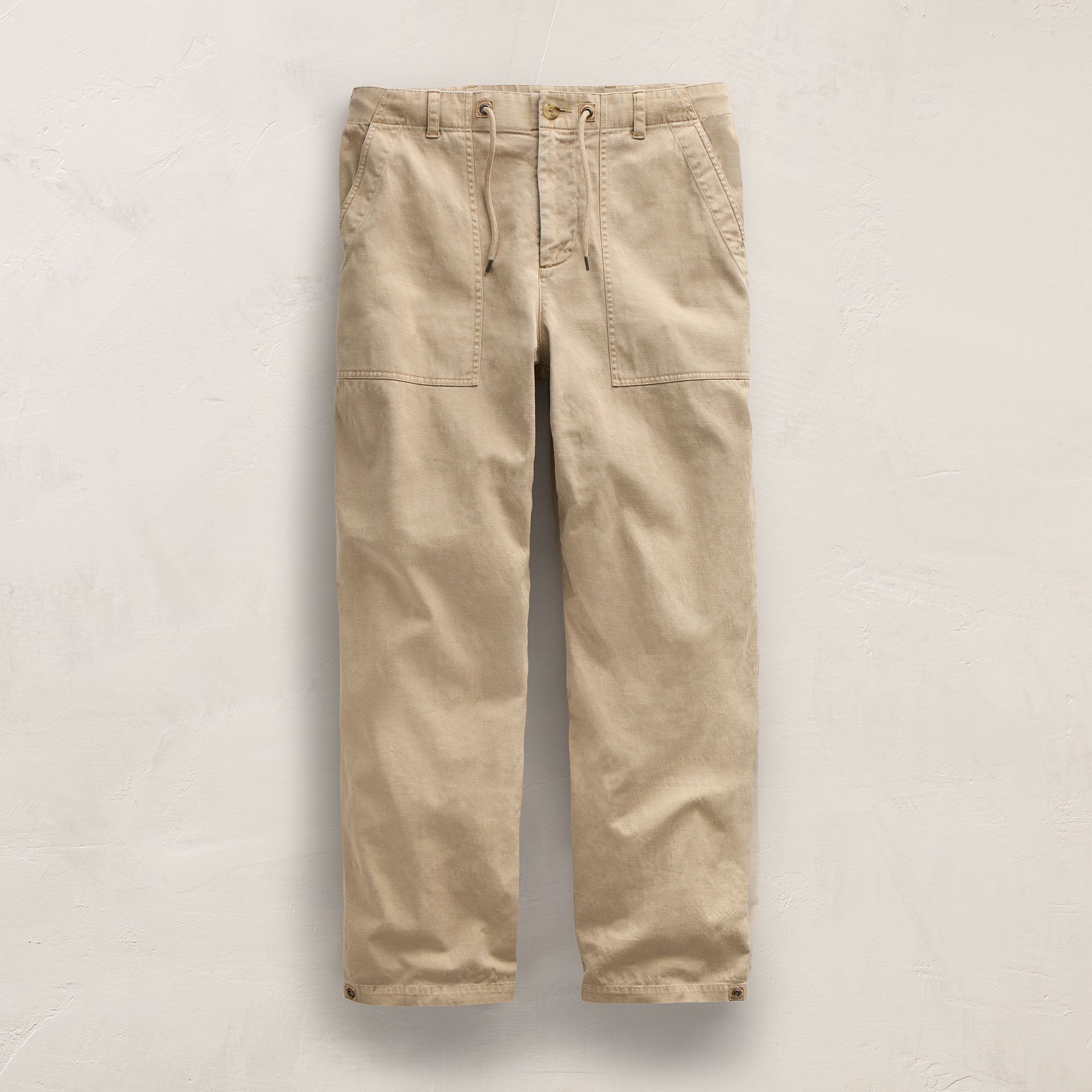 Slub Cotton Utility Flight Pant in Light Khaki Pigment | James Perse Los Angeles FLAT