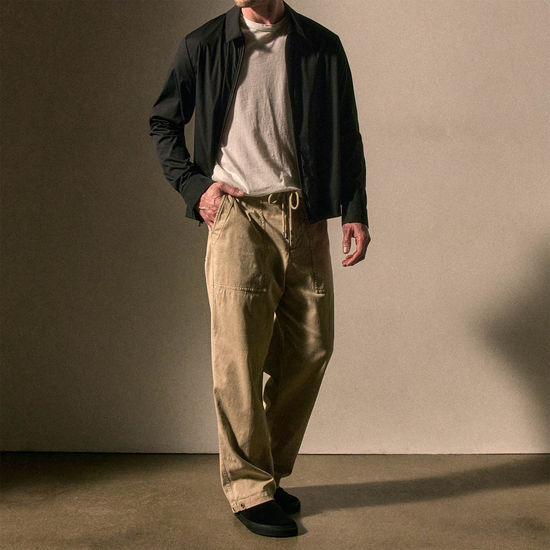 Slub Cotton Utility Flight Pant - Light Khaki Pigment