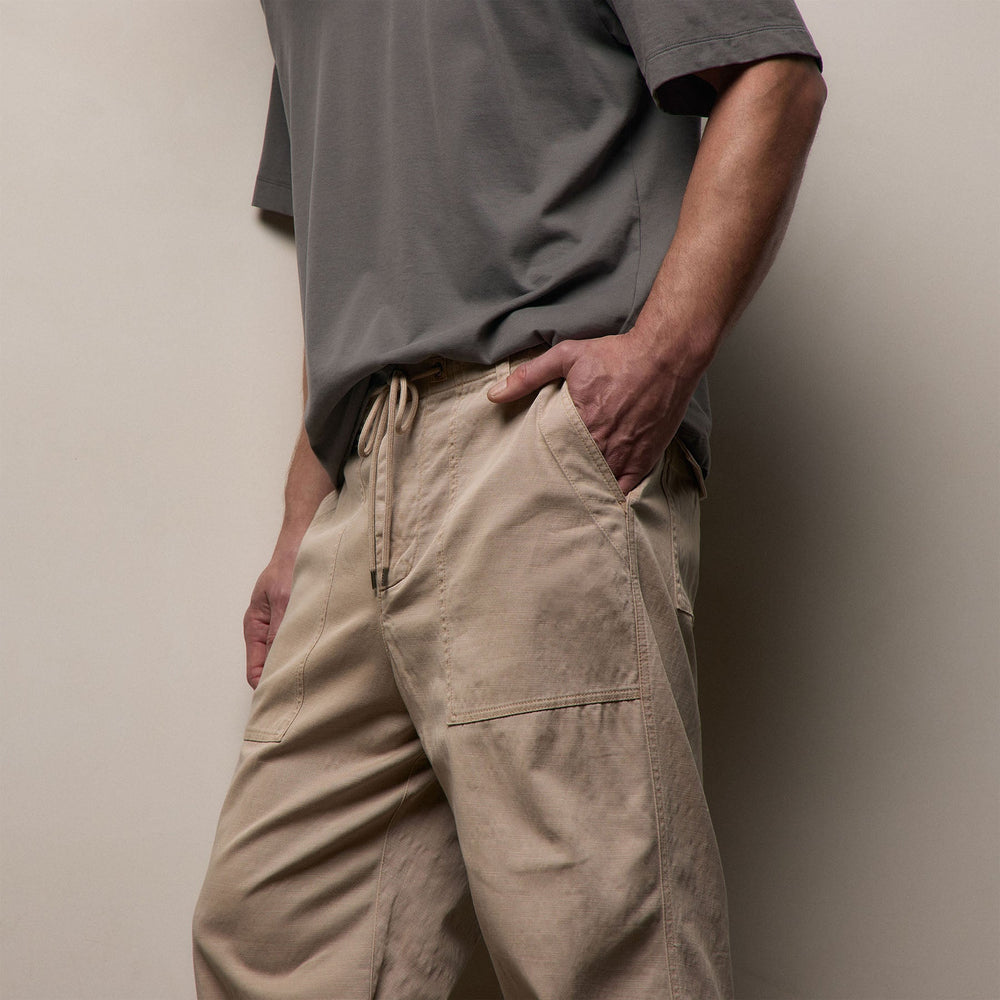 Slub Cotton Utility Flight Pant in Stone Pigment | James Perse Los Angeles