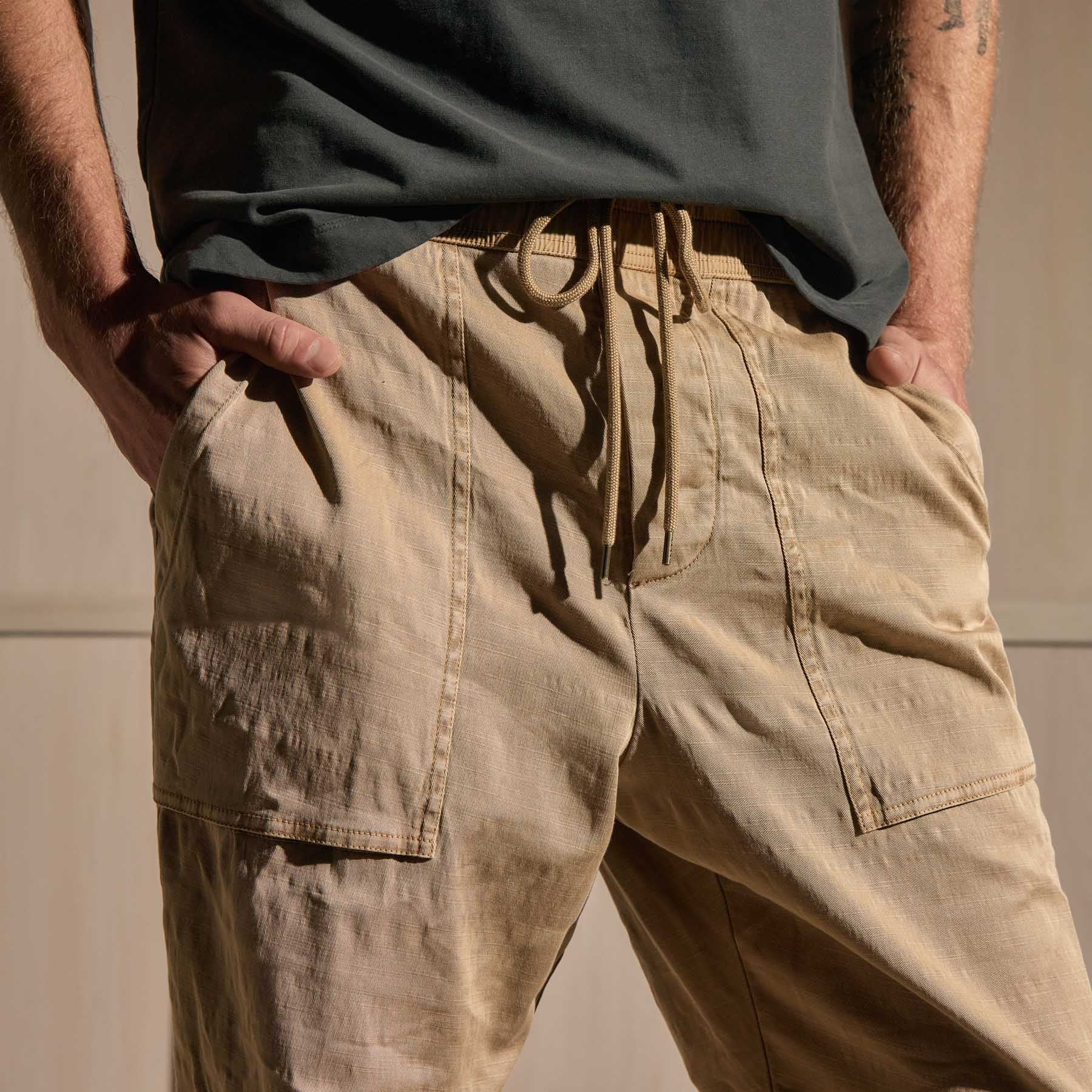 Slub Cotton Utility Pant - Cement Pigment