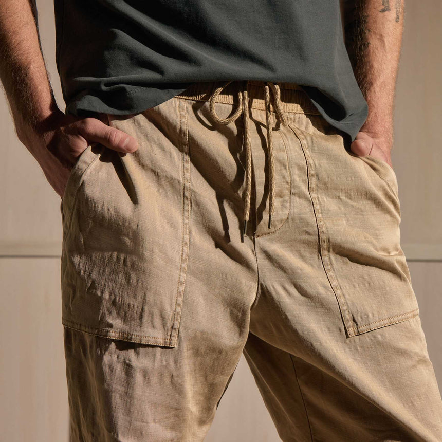 Slub Cotton Utility Pant - Cement Pigment