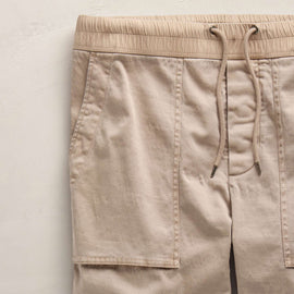 Cotton Slub Utility Pant in Stone Pigment | James Perse Los Angeles FLAT