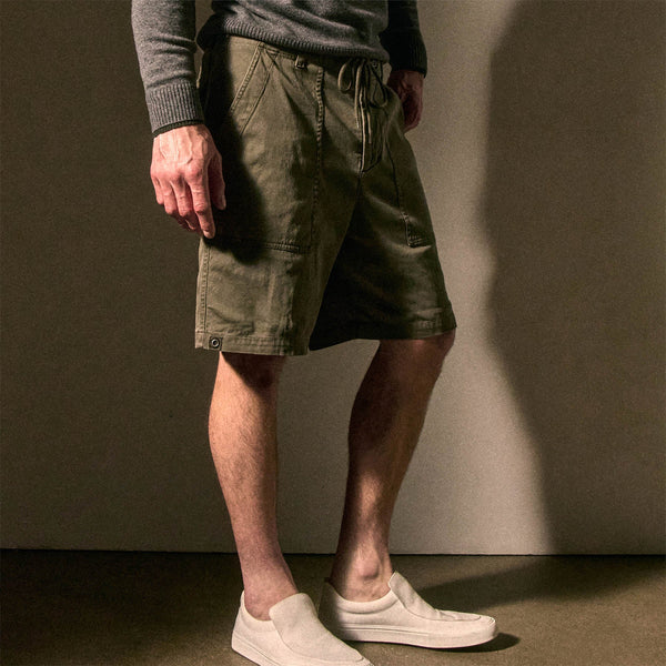 Slub Cotton Utility Flight Short in Birch Pigment | James Perse Los Angeles