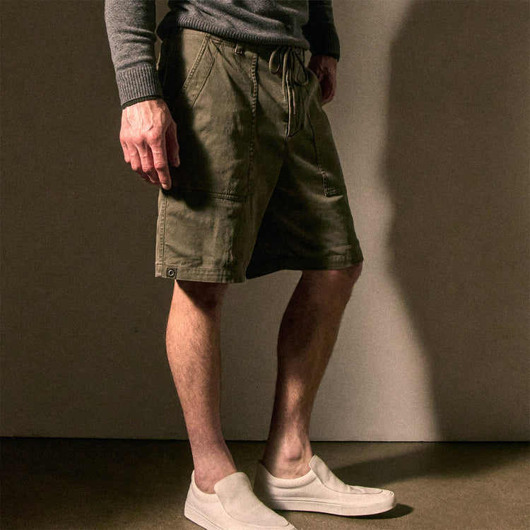 Slub Cotton Utility Flight Short in Birch Pigment | James Perse Los Angeles