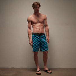 Zip Pocket Printed Boardshort in Black/Blue Lagoon | James Perse Los Angeles
