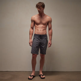 Zip Pocket Printed Boardshort in Slate/Raccoon Grey | James Perse Los Angeles