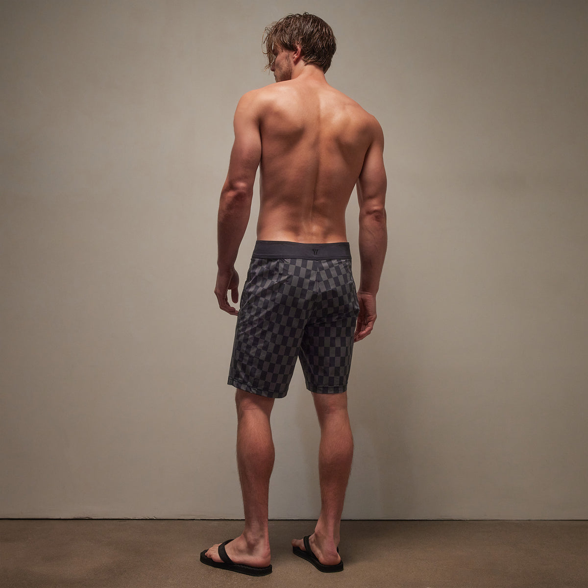 Zip Pocket Printed Boardshort in Slate/Raccoon Grey | James Perse Los Angeles