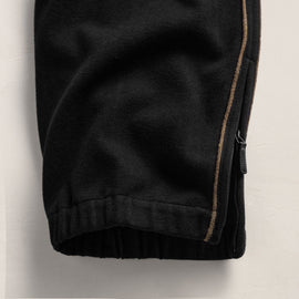 Brushed Cotton Suede Piped Track Pant - Black/Caribou