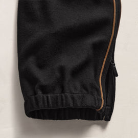 Brushed Cotton Suede Piped Track Pant in Black/Whiskey | James Perse Los Angeles FLAT