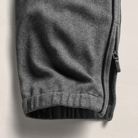Brushed Cotton Suede Piped Track Pant - Flannel/Black