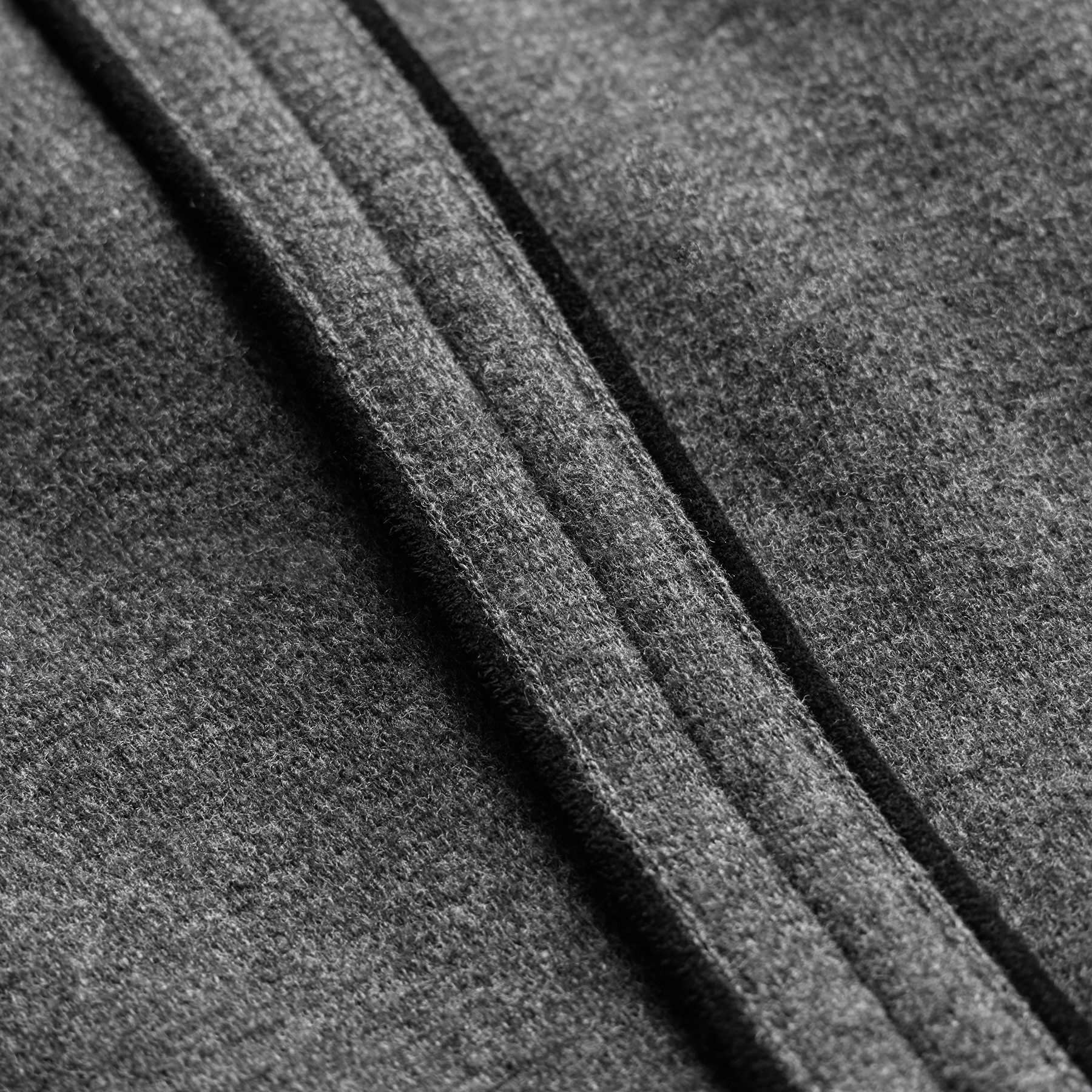 Brushed Cotton Suede Piped Track Pant - Flannel/Black