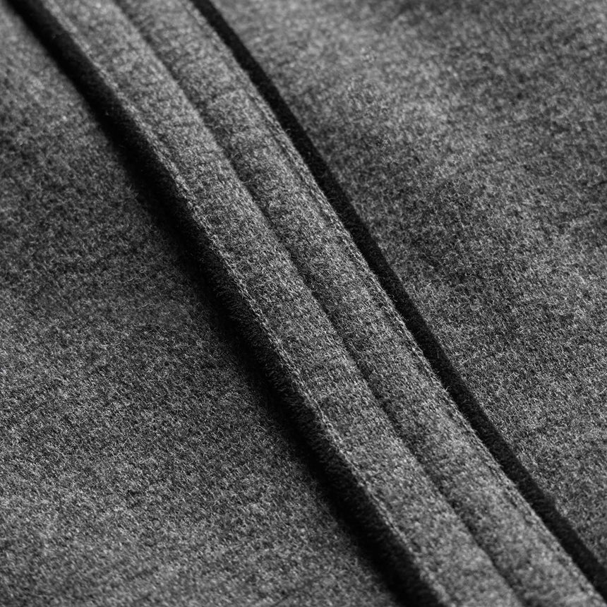 Brushed Cotton Suede Piped Track Pant - Flannel/Black