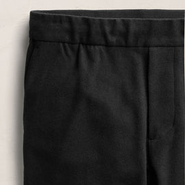 Brushed Cotton Blend Suit Pant - Black