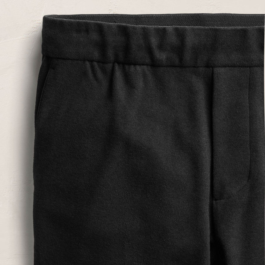 Brushed Cotton Blend Suit Pant - Black