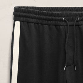 Brushed Side Stripe Pant in Black/Ivory | James Perse Los Angeles