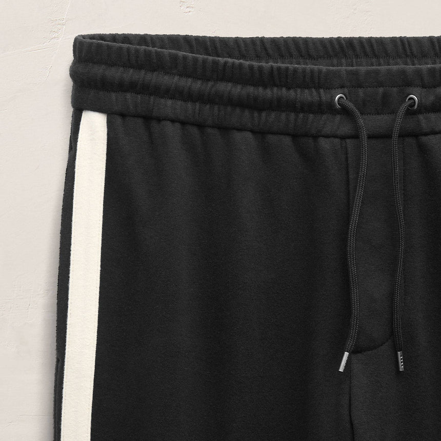 Brushed Side Stripe Pant in Black/Ivory | James Perse Los Angeles