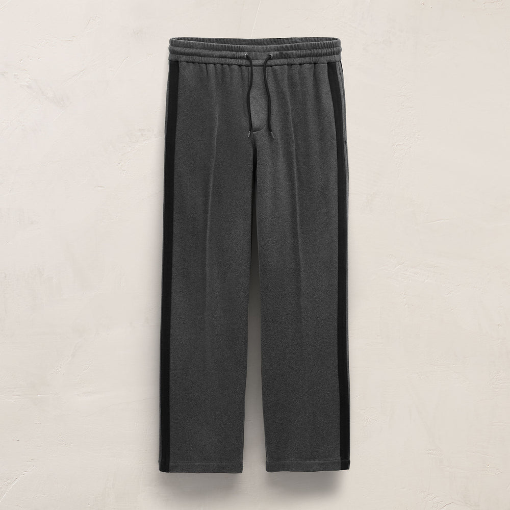 Brushed Cotton Side Stripe Pant in Flannel/Black | James Perse Los Angeles