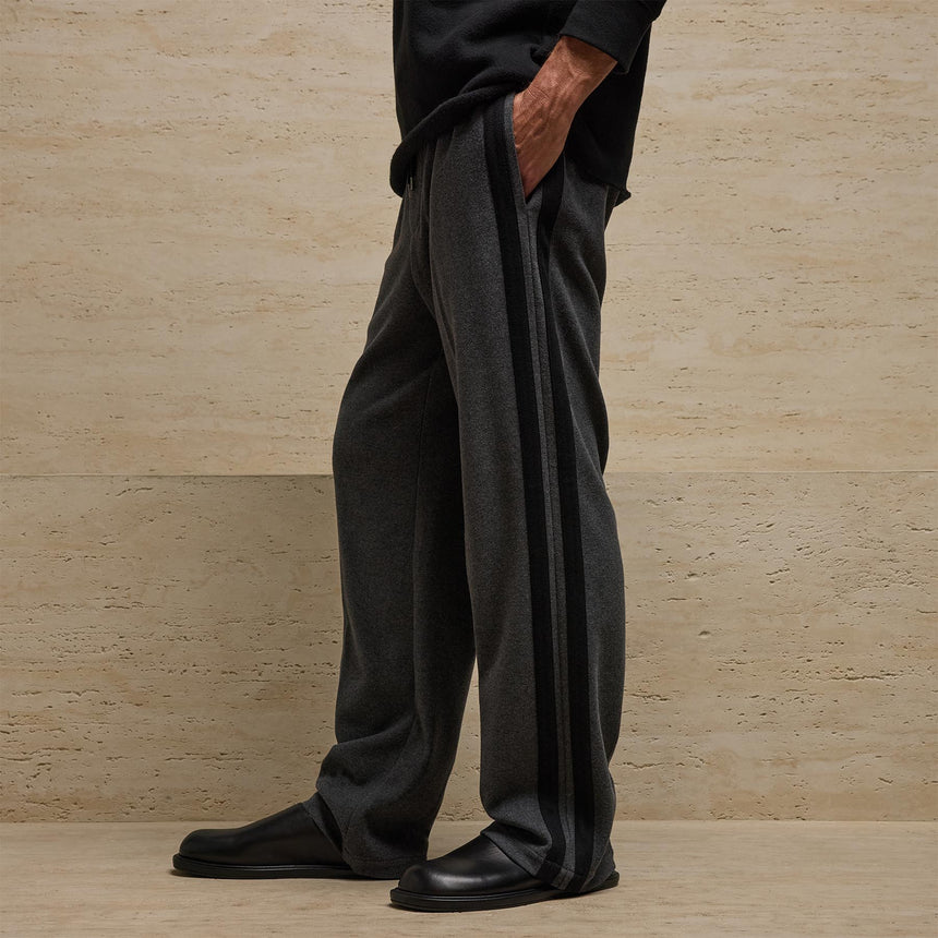 Brushed Cotton Side Stripe Pant in Flannel/Black | James Perse Los Angeles