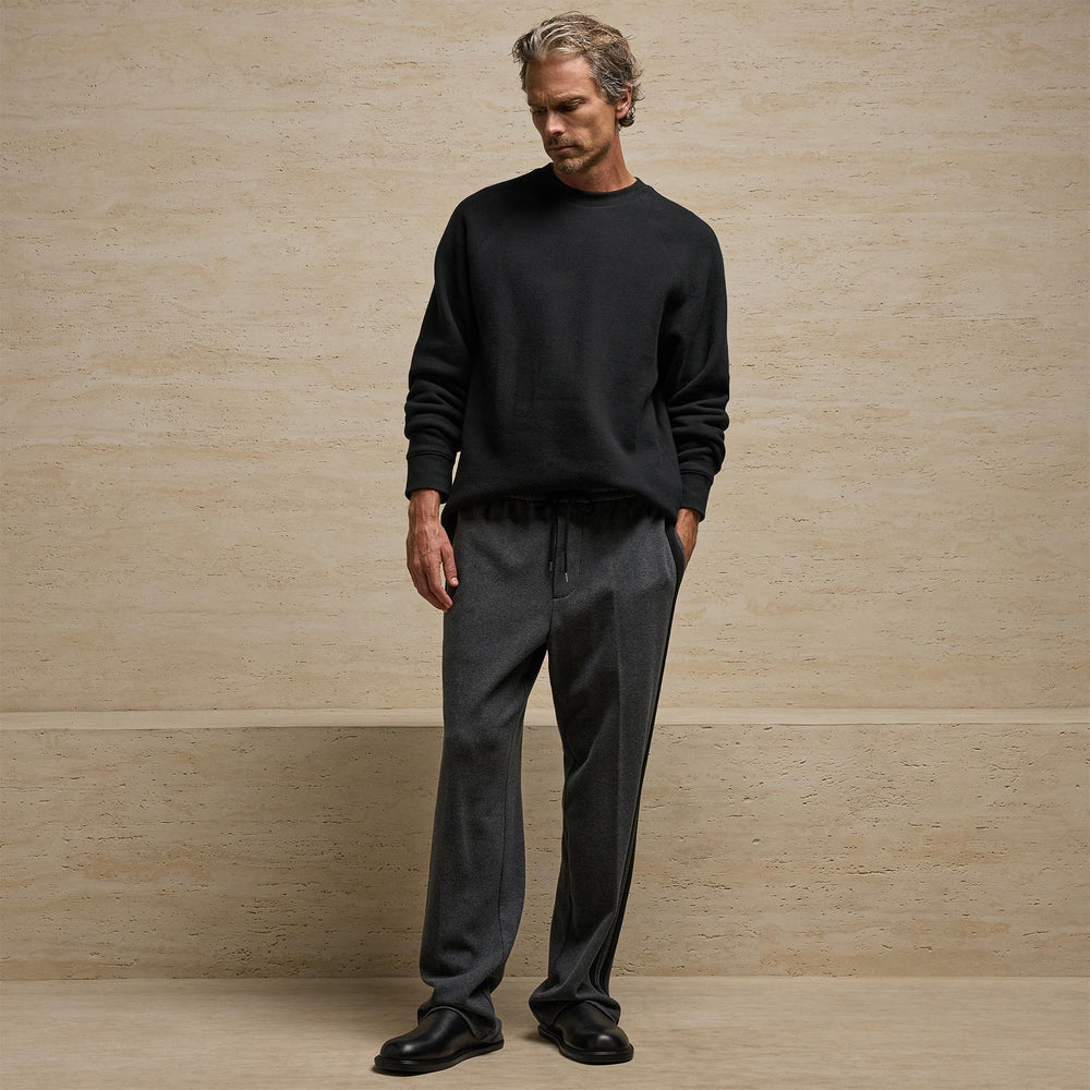 Brushed Cotton Side Stripe Pant in Flannel/Black | James Perse Los Angeles
