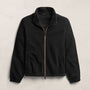 Brushed Cotton Suede Piped Track Jacket - Black/Cariobou | James Perse Los Angeles
