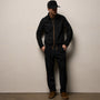 Brushed Cotton Piped Jacket in Black/Whiskey | James Perse Los Angeles