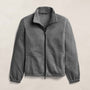 Brushed Cotton Suede Piped Track Jacket - Flannel/Black | James Perse Los Angeles
