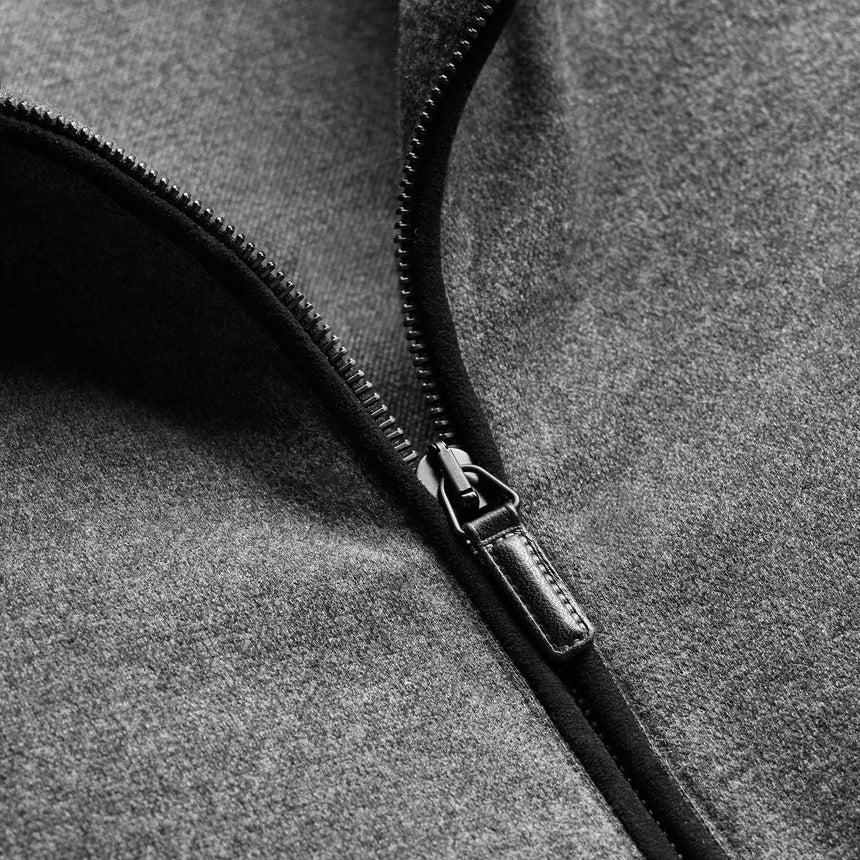 Brushed Cotton Suede Piped Track Jacket - Flannel/Black | James Perse Los Angeles