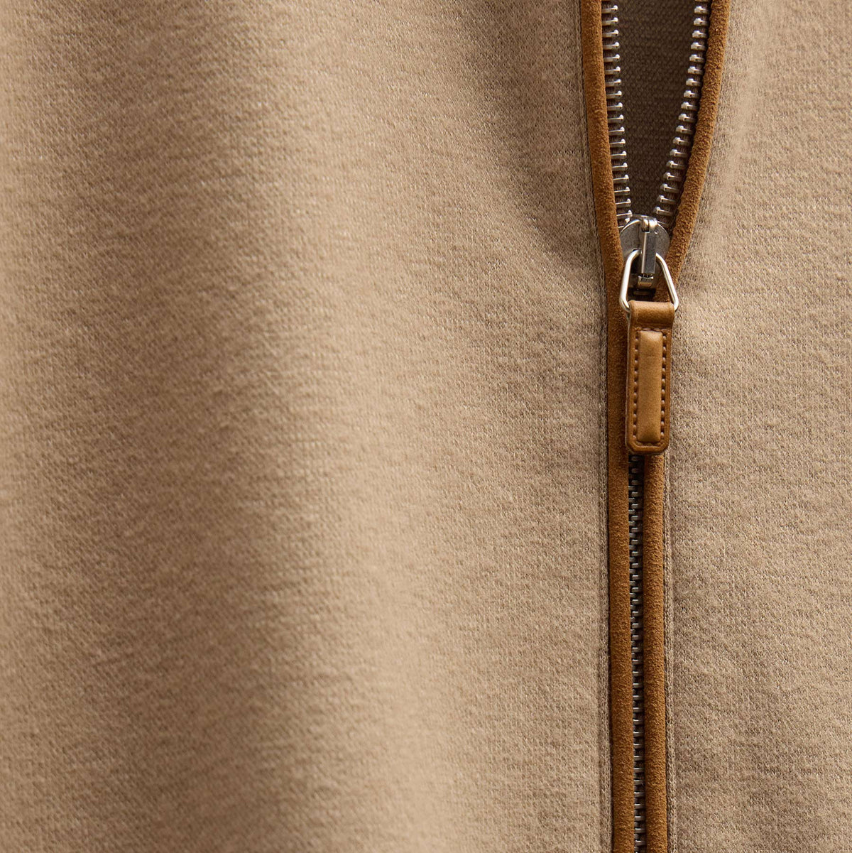 Brushed Cotton Jacket in Soft Beige/Whiskey | James Perse Los Angeles