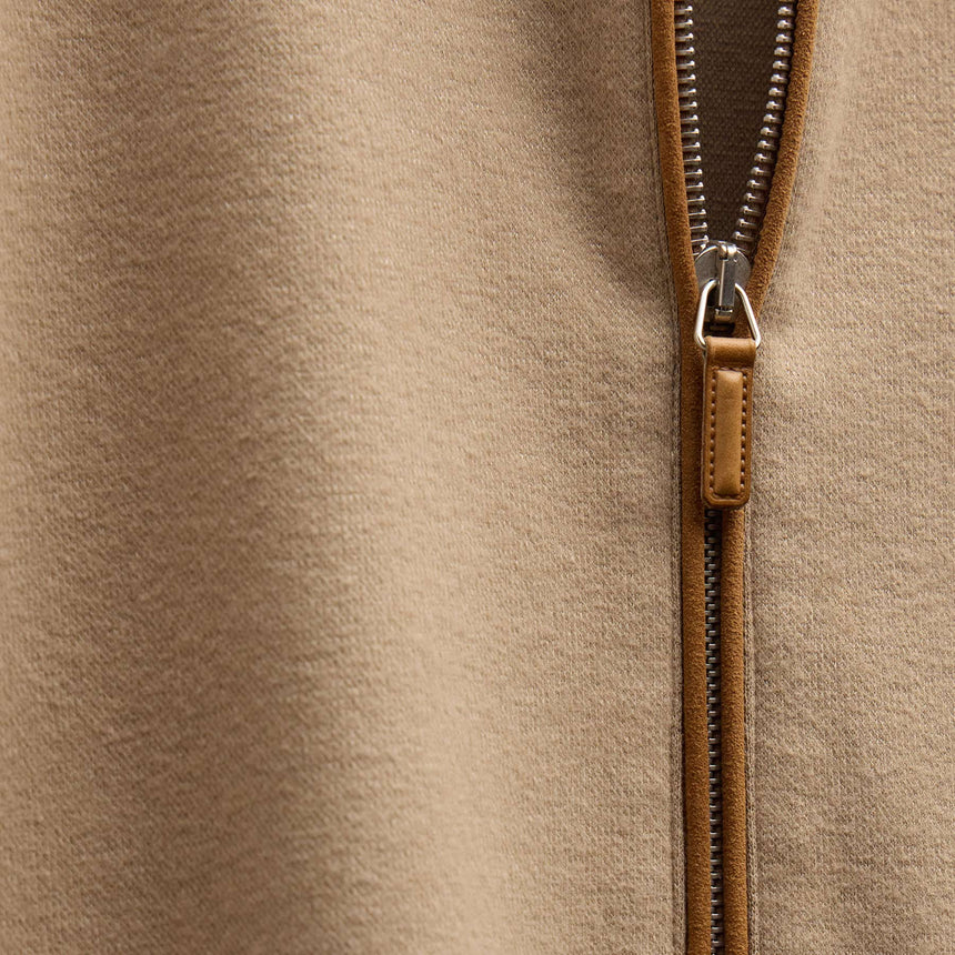 Brushed Cotton Jacket in Soft Beige/Whiskey | James Perse Los Angeles