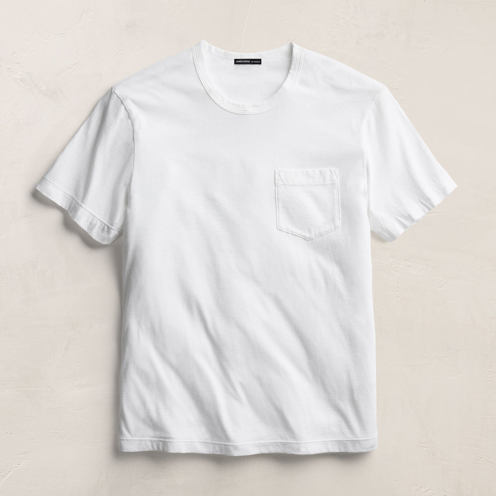 Brushed Lotus Jersey Pocket Tee - White