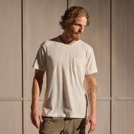Brushed Lotus Jersey Pocket Tee in White | James Perse Los Angeles