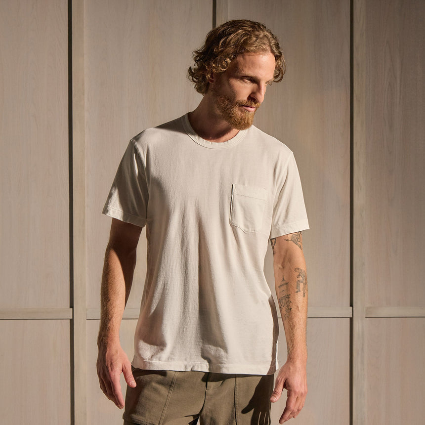 Brushed Lotus Jersey Pocket Tee in White | James Perse Los Angeles