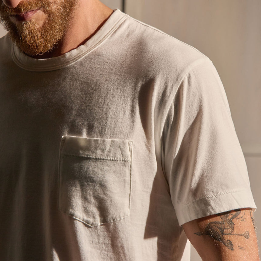 Brushed Lotus Jersey Pocket Tee in White | James Perse Los Angeles