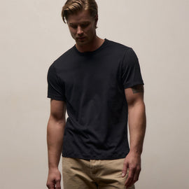 Brushed Lotus Crew in Black | James Perse Los Angeles