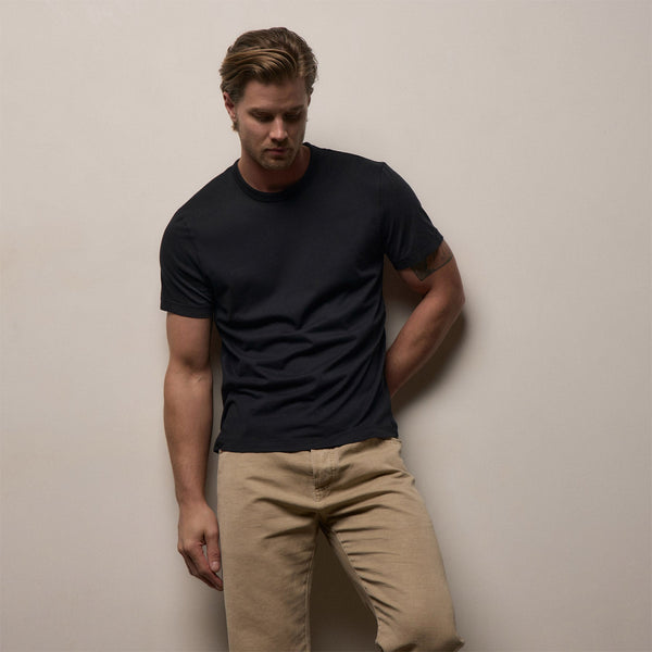 Brushed Lotus Crew in Black | James Perse Los Angeles