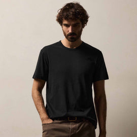 Brushed Lotus Crew in Black | James Perse Los Angeles