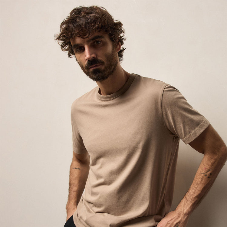 Brushed Lotus Crew in Coffee | James Perse Los Angeles