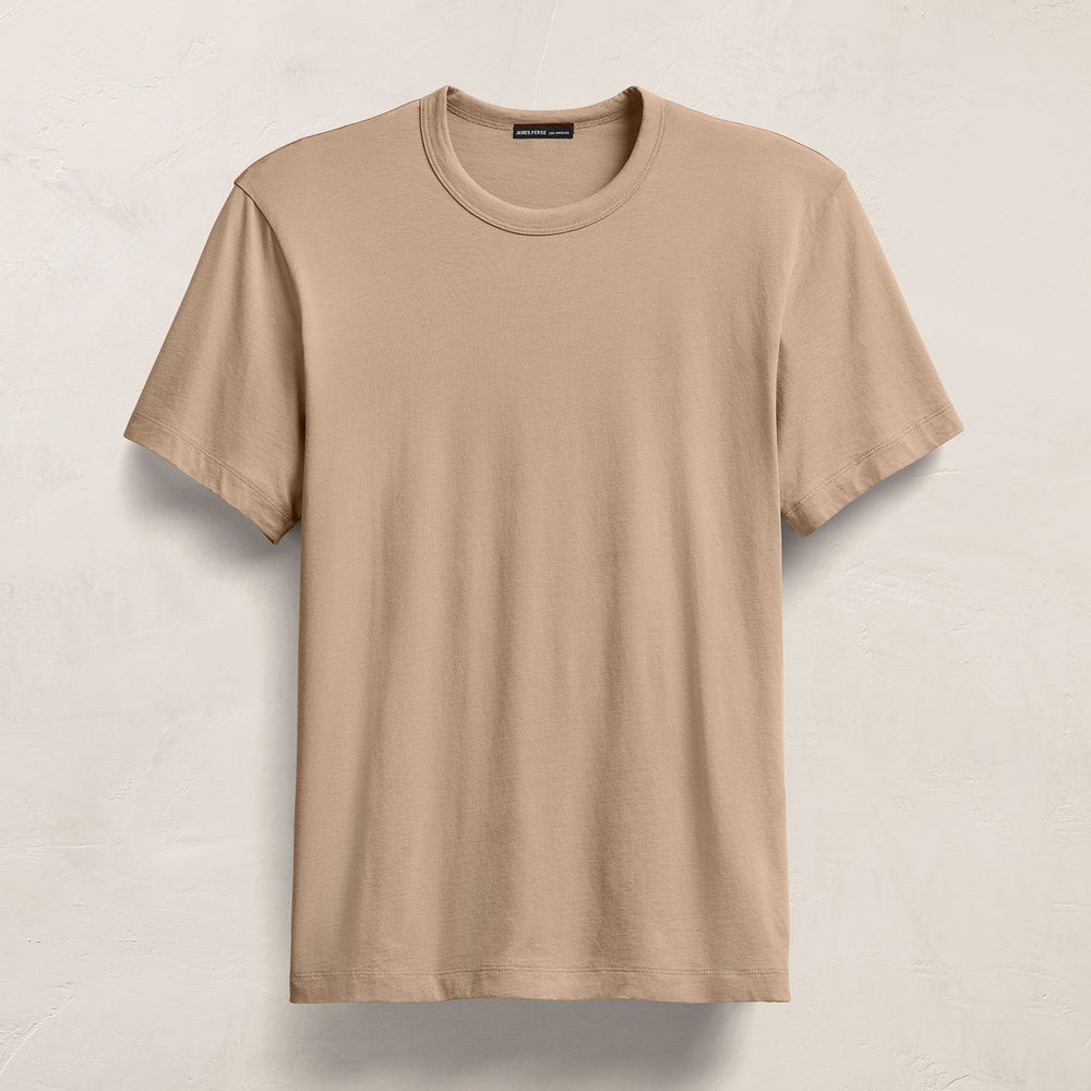 Brushed Lotus Crew in Coffee | James Perse Los Angeles FLAT