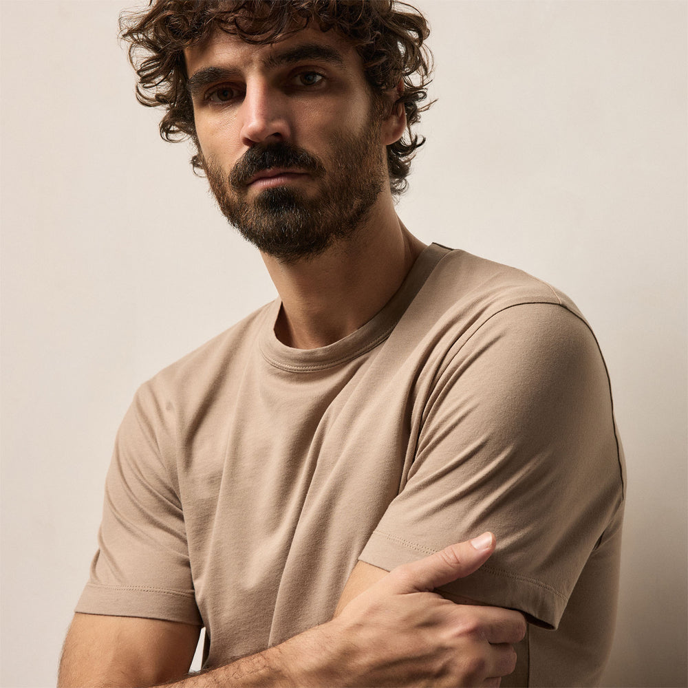 Brushed Lotus Crew in Coffee | James Perse Los Angeles