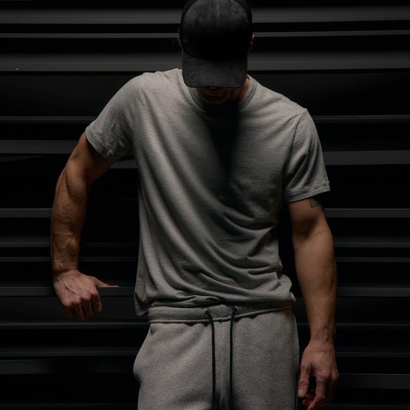 Brushed Lotus Crew In Heather Grey | James Perse Los Angeles