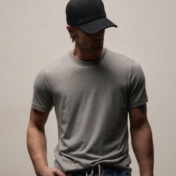 Brushed Lotus Crew In Heather Grey | James Perse Los Angeles