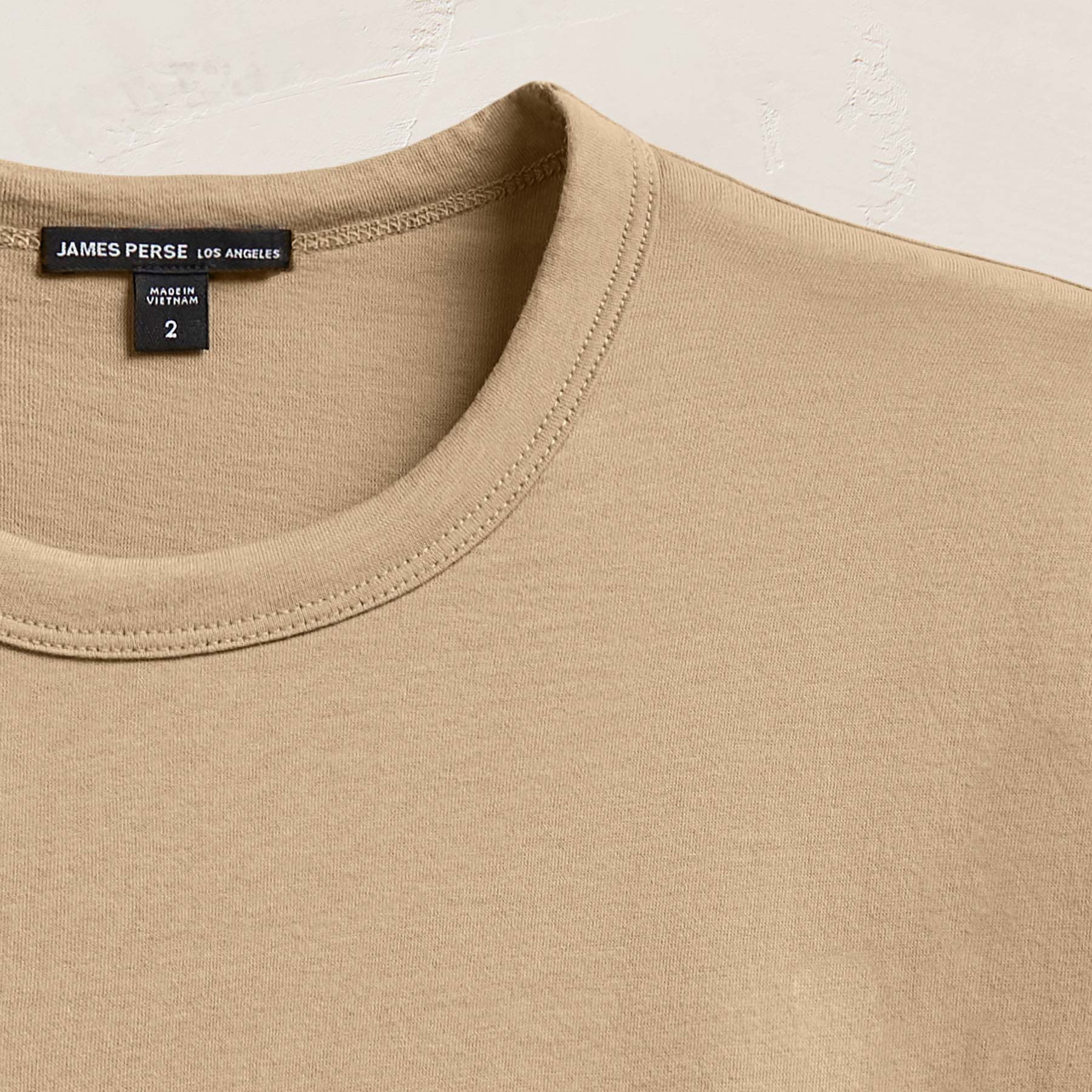 Brushed Lotus Crew in Light Khaki | James Perse Los Angeles FLAT