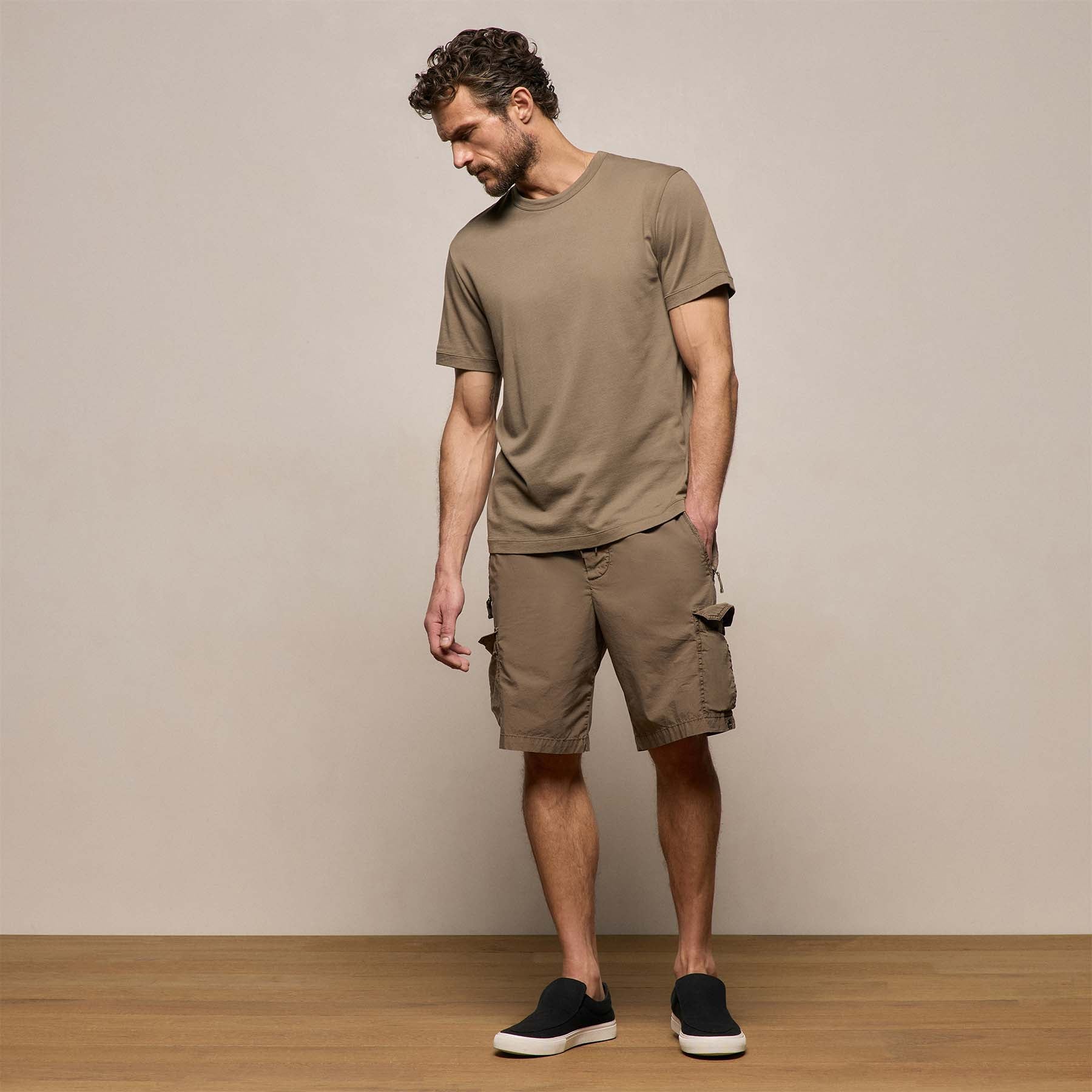 Brushed Lotus Crew in Light Olive | James Perse Los Angeles